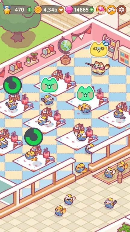 猫咪学校:闲置可爱大亨去广告(猫咪学校经营游戏)v1.0.9 手机版截图2