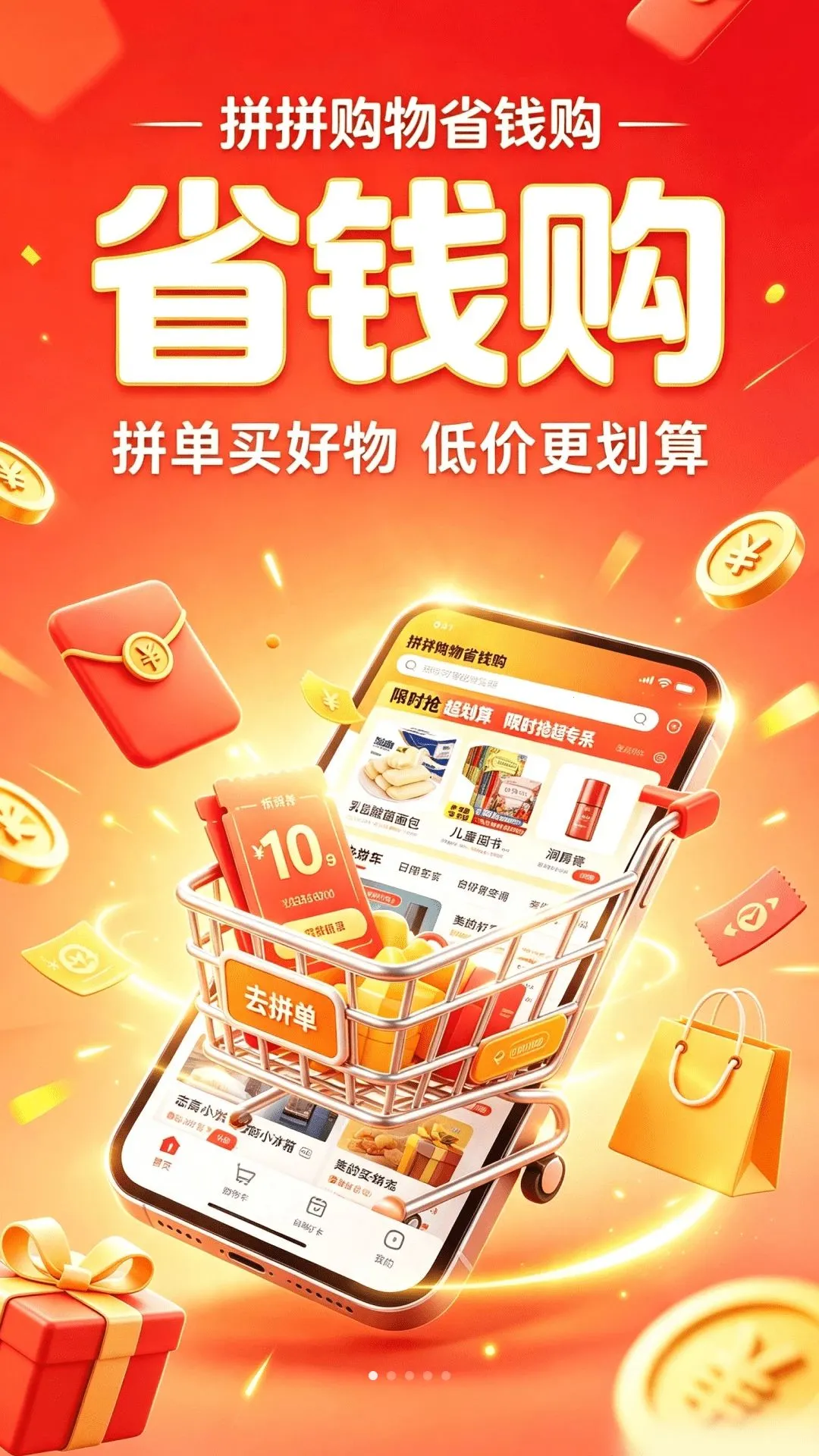 拼拼购物省钱购(拼团购物管健康)v1.0.0 手机版截图0