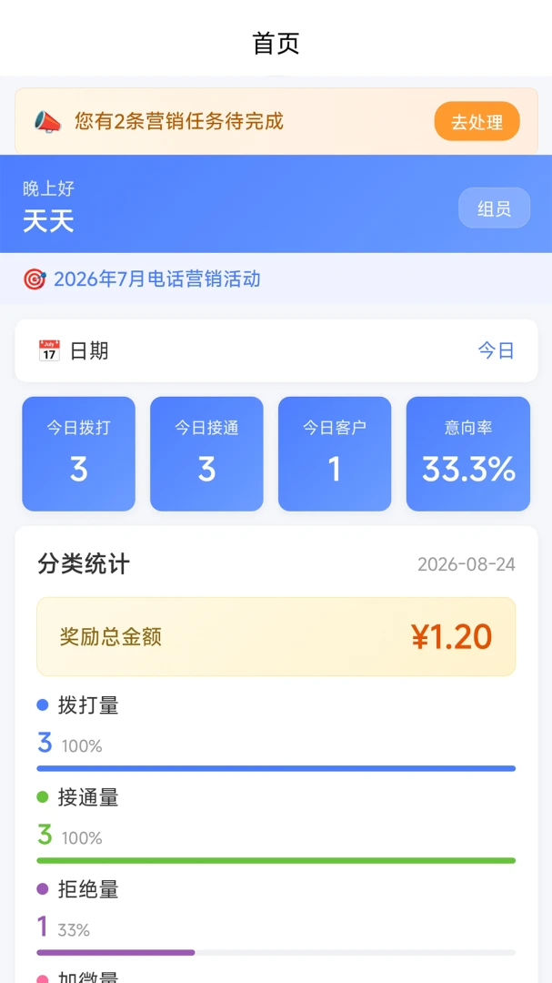 �绰��ͳ�ƹ���(�ͻ���������)v1.1.1 �ֻ����ͼ0