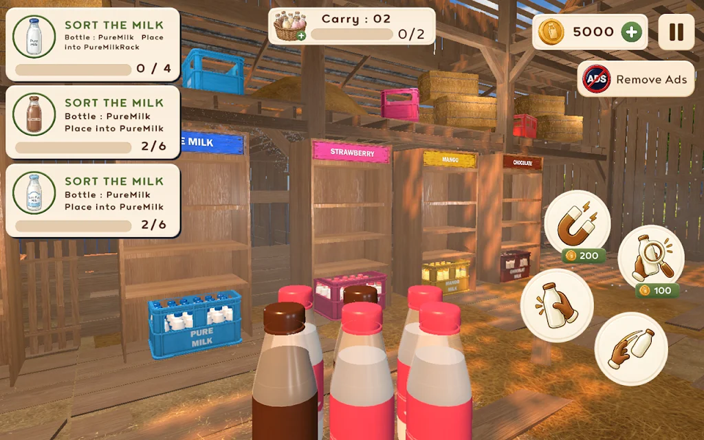 牛奶瓶货架游戏去广告(牛奶瓶整理游戏)v1.0 免费版截图2